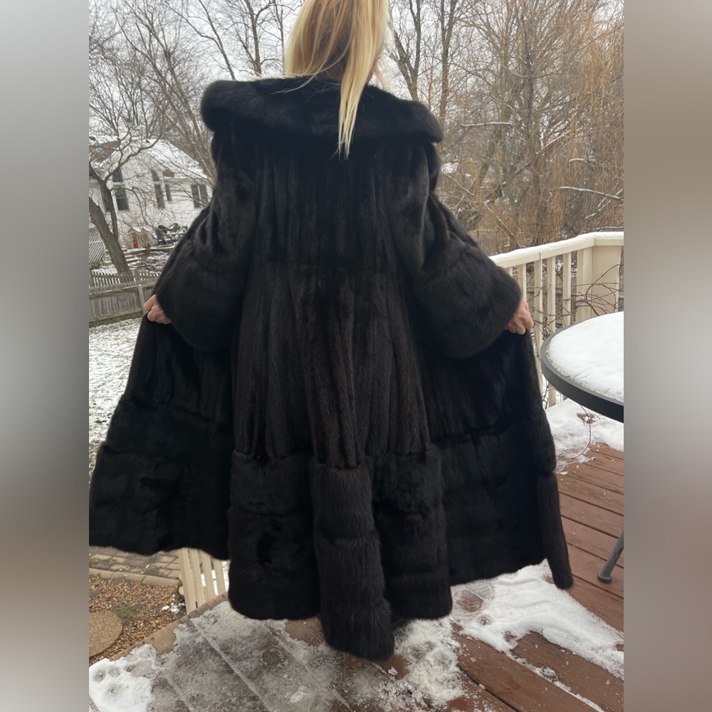 Gorgeous Unique Barguzin Sable Trimmed Mink Fur Jacket Coat-3 Different Ways